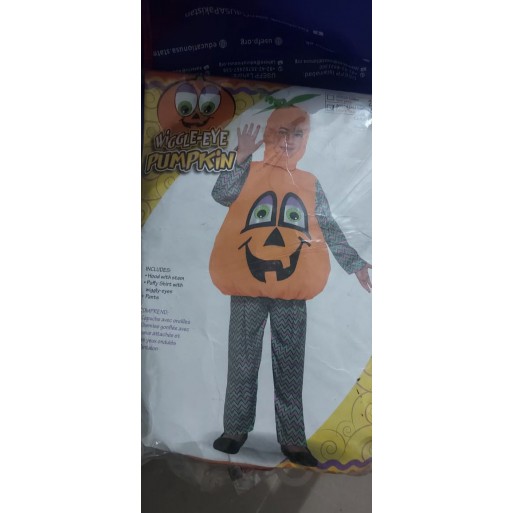 Fun World Bobble Eyes Pumpkin Kids Costume – XXL Halloween Outfit
