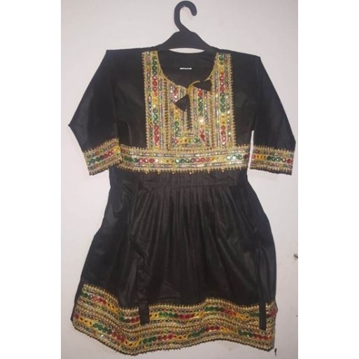 Kashmiri Dress For Girls Pakistani Cultural - Black